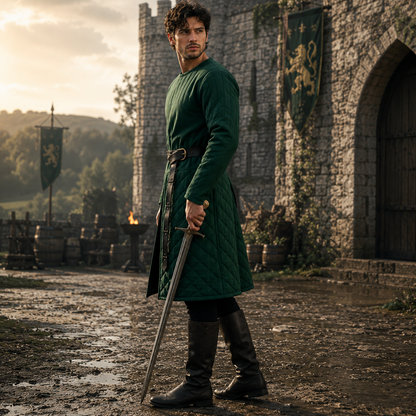 Quilted Gambeson : Ren faire Brown Costume For LARP Event
