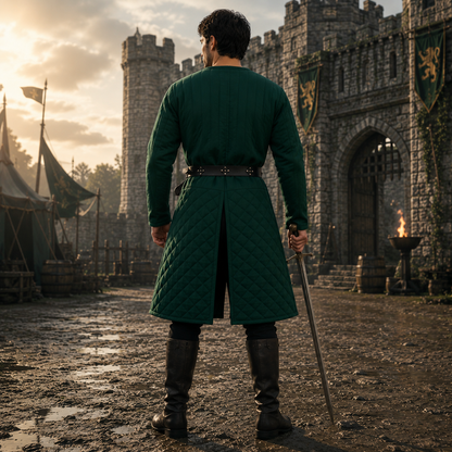 Quilted Gambeson : Ren faire Brown Costume For LARP Event