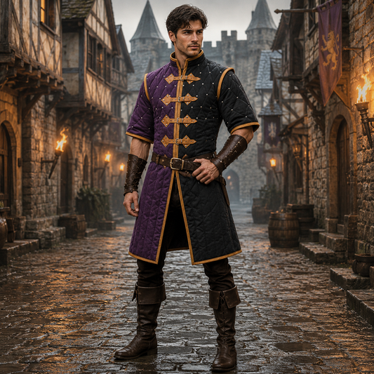 Twin Color Ren faire Costume ,  Viking Gambeson ,