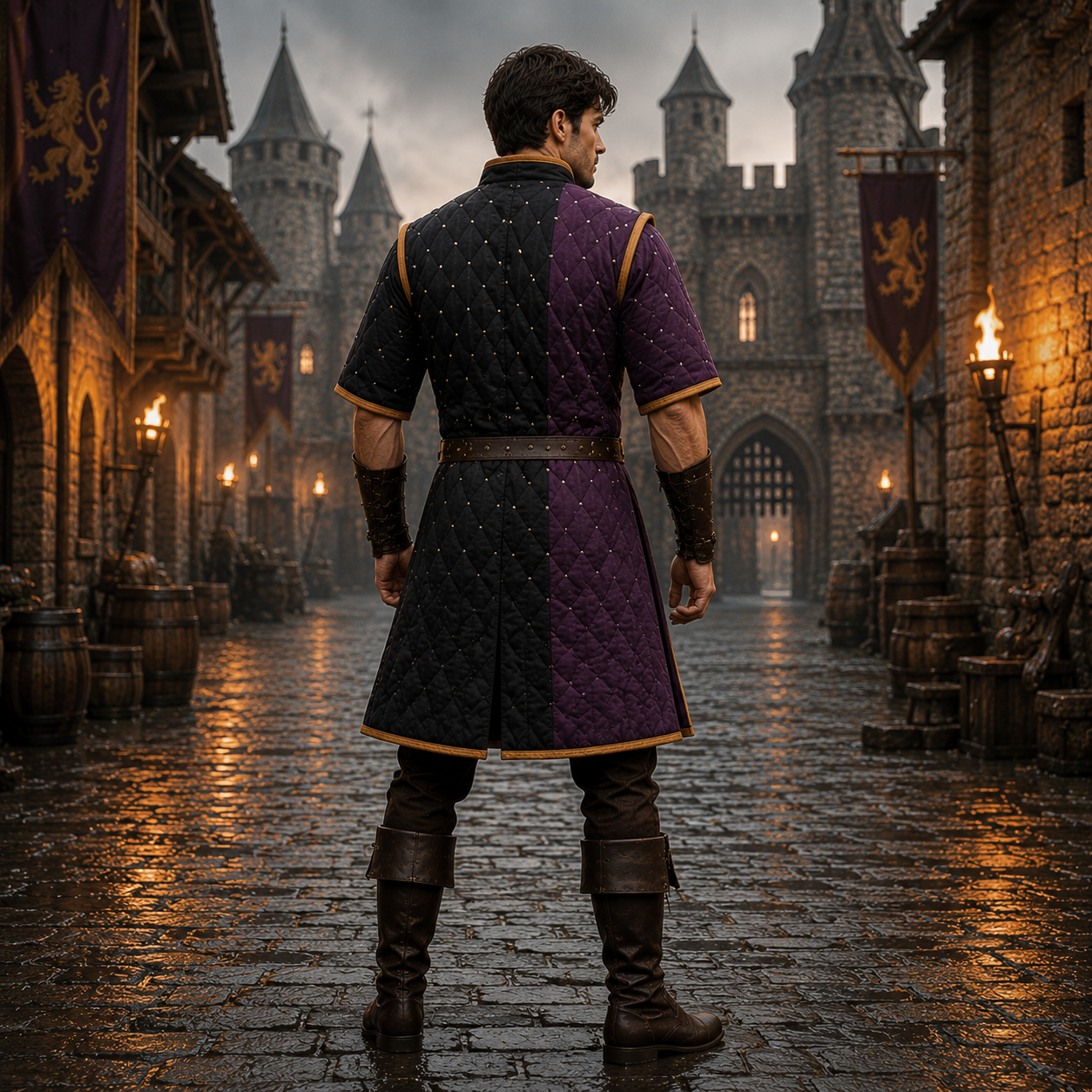 Twin Color Ren faire Costume ,  Viking Gambeson ,