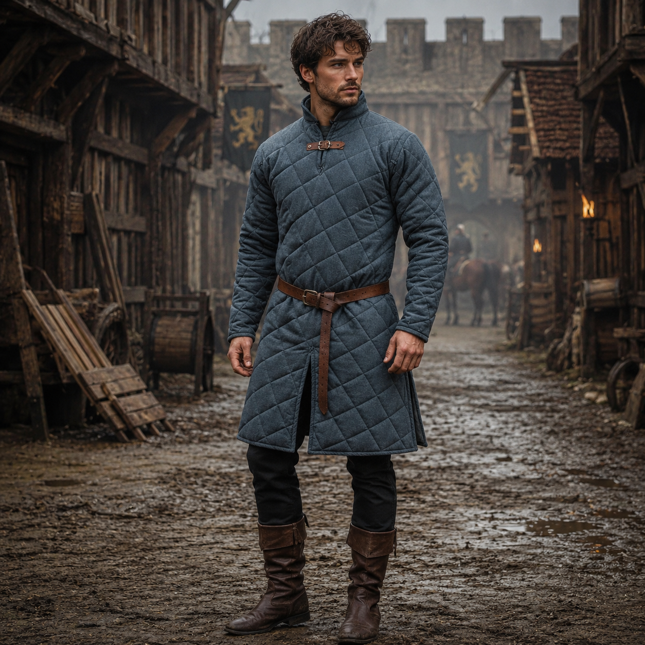 Medieval Costume | Grey Renaissance Gambeson