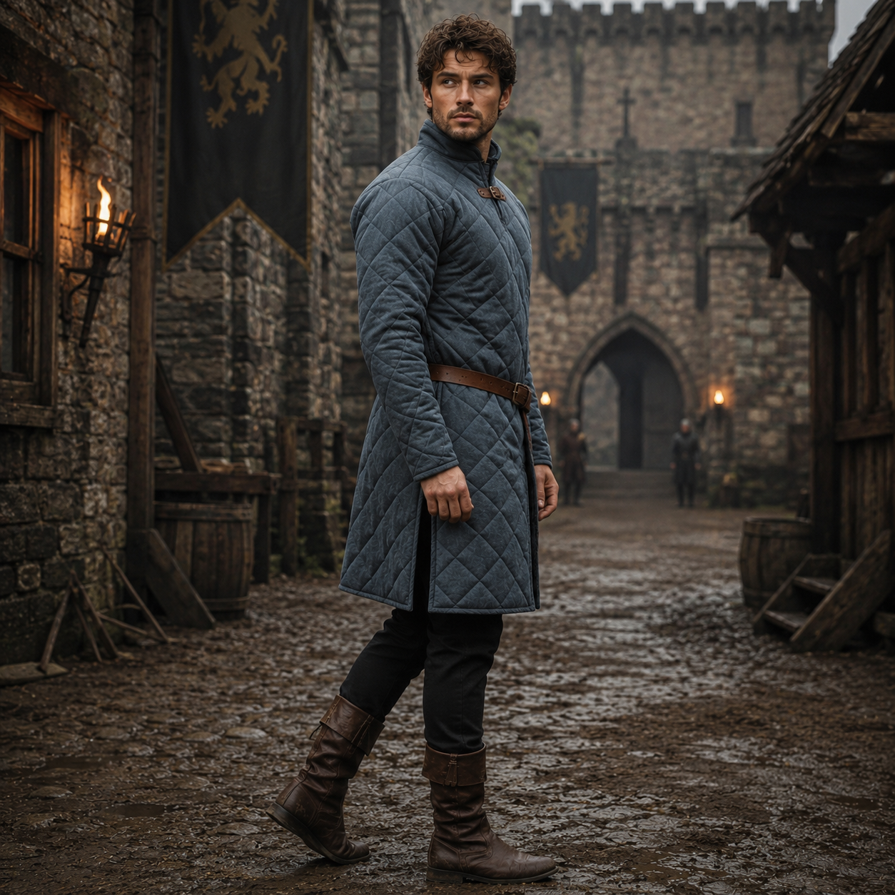Medieval Costume | Grey Renaissance Gambeson