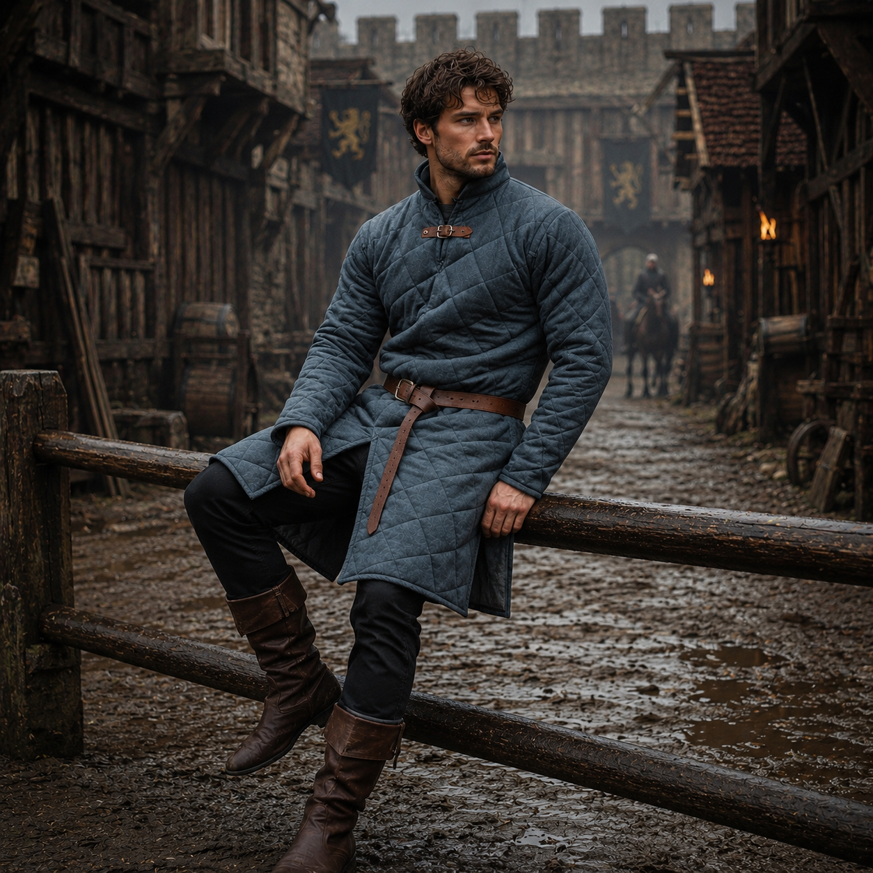 Medieval Costume | Grey Renaissance Gambeson