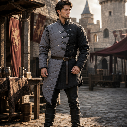 Witcher Grey and black Gambeson : Ren faire Costume