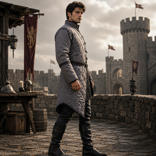 Witcher Grey and black Gambeson : Ren faire Costume