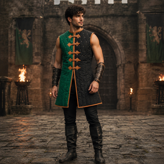 Sleeveless Ren Faire Gambeson, Medieval Padded Costume
