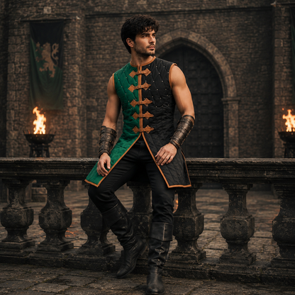 Sleeveless Ren Faire Gambeson, Medieval Padded Costume