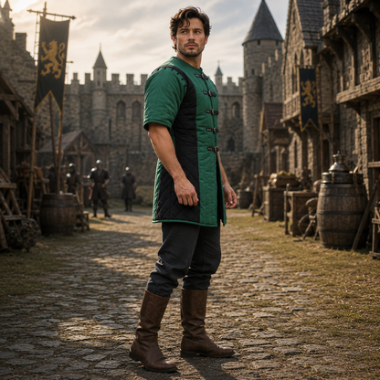 Twin Color Medieval Gambeson, Renaissance fair Costume