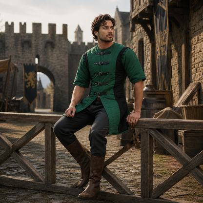 Twin Color Medieval Gambeson, Renaissance fair Costume