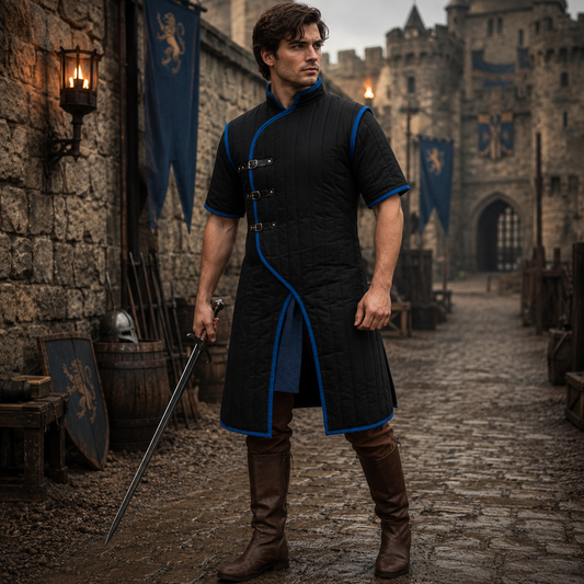 Ren faire Gambeson | Grey medieval Outfit