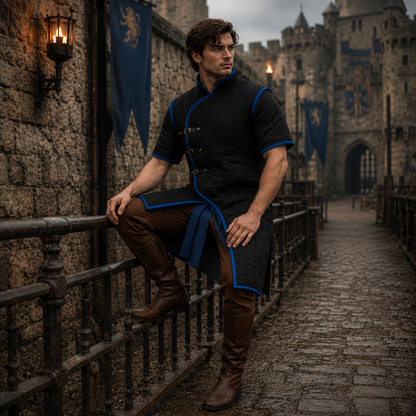 Ren faire Gambeson | Grey medieval Outfit