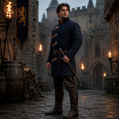 Medieval Gambeson Armor - Blue Padded Jacket Costume