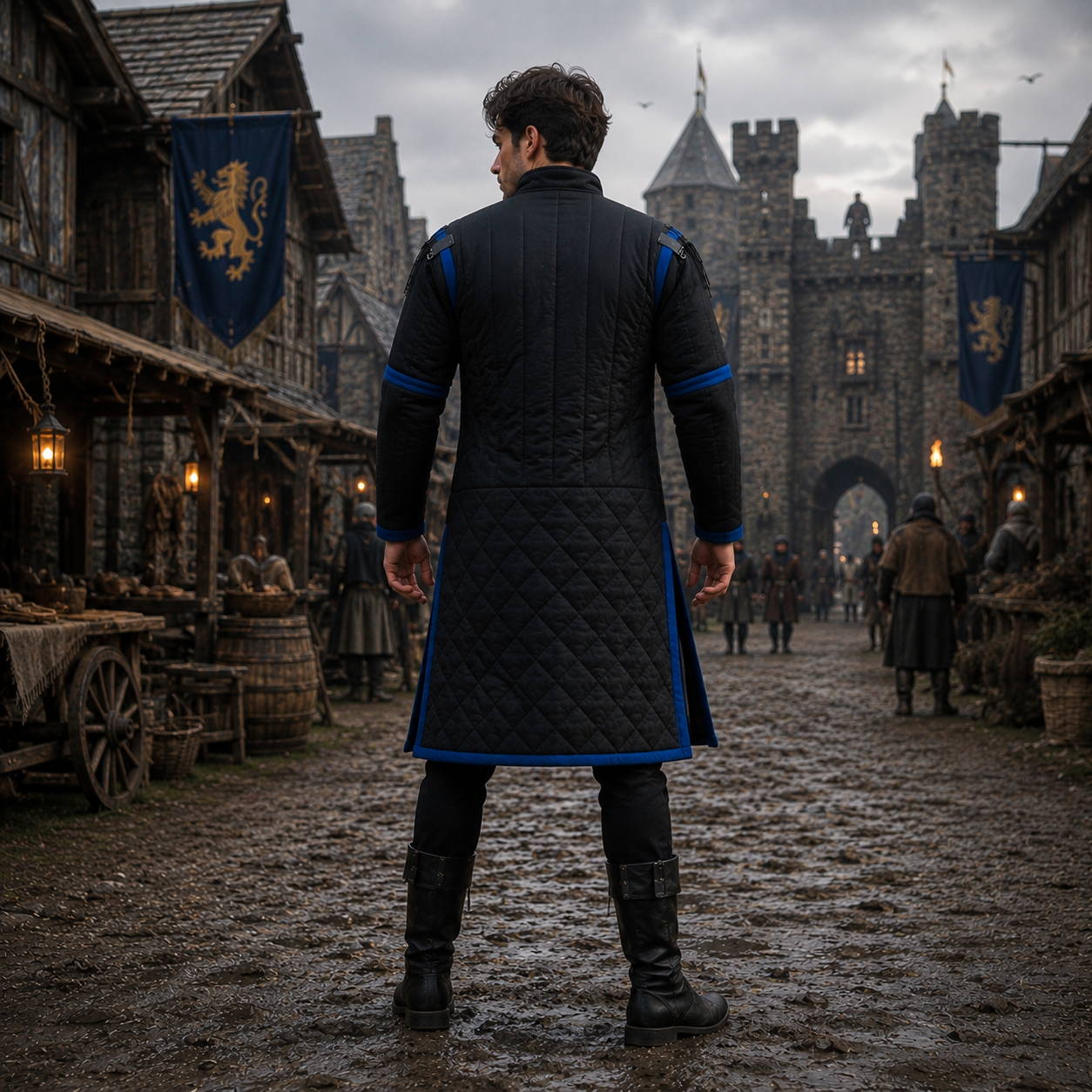 Ren Faire Gambeson : Quilted Costume , Cotton Padded Dress