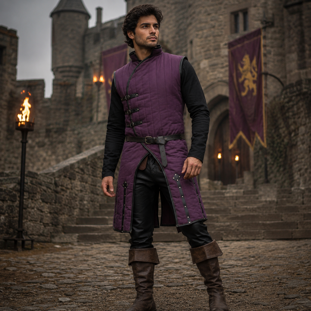 Medieval Sleeveless Gambeson Long Length | LARP & Halloween Costume
