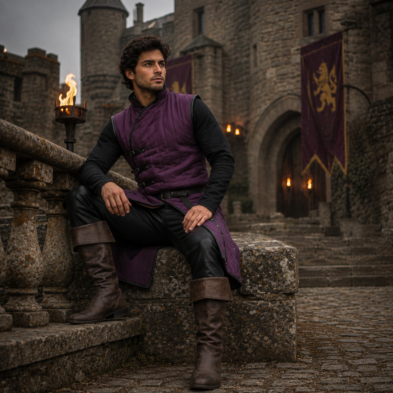 Medieval Sleeveless Gambeson Long Length | LARP & Halloween Costume