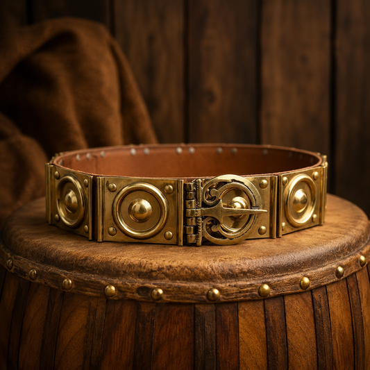 Roman Concentric Stamp Belt | Ancient Leather Belt for Reenactment & LARP