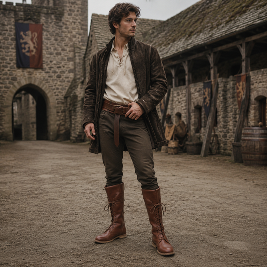 Medieval Renaissance Boots: Viking Pirate Style Ren faire Boots, Reenactments,