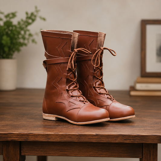 Medieval Renaissance Boots: Viking Pirate Style Ren faire Boots, Reenactments,