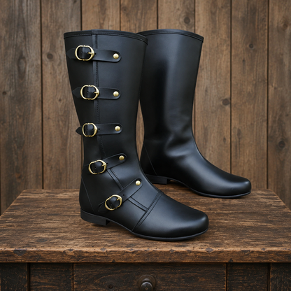 Medieval Leather Boots: Ren Faire Viking Pirate Costume for Halloween Events