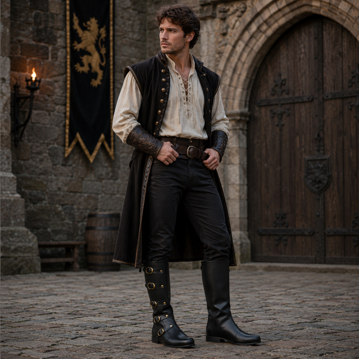 Medieval Leather Boots: Ren Faire Viking Pirate Costume for Halloween Events
