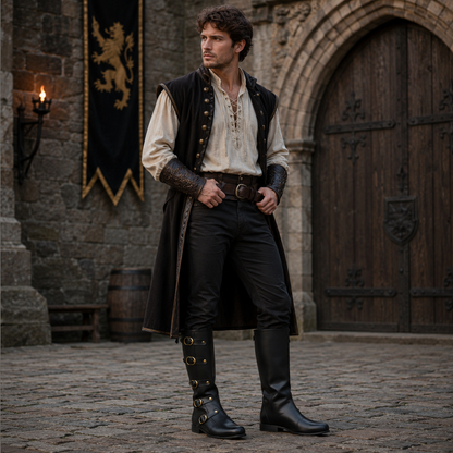 Medieval Leather Boots: Ren Faire Viking Pirate Costume for Halloween Events