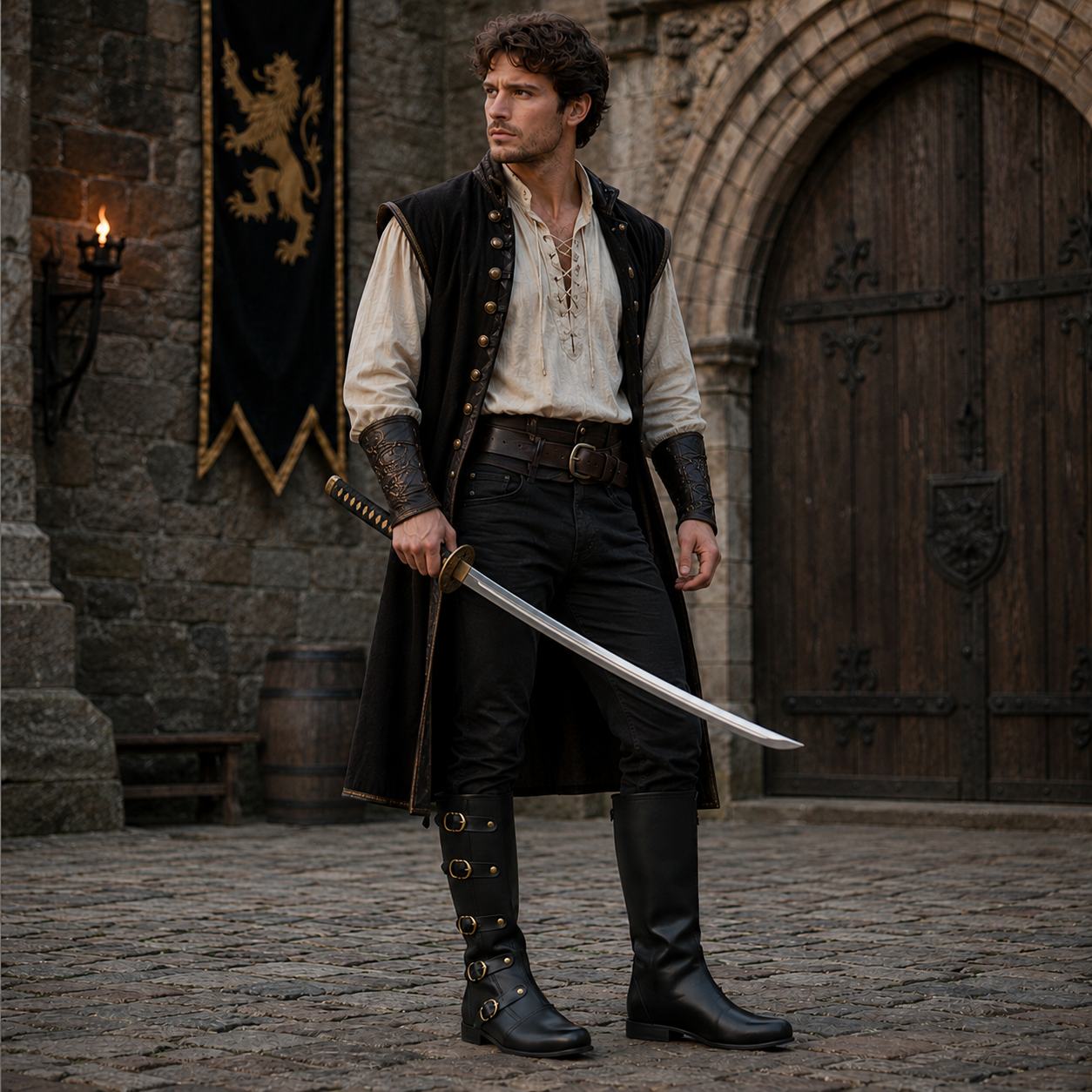 Medieval Leather Boots: Ren Faire Viking Pirate Costume for Halloween Events