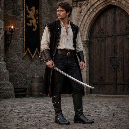 Medieval Leather Boots: Ren Faire Viking Pirate Costume for Halloween Events