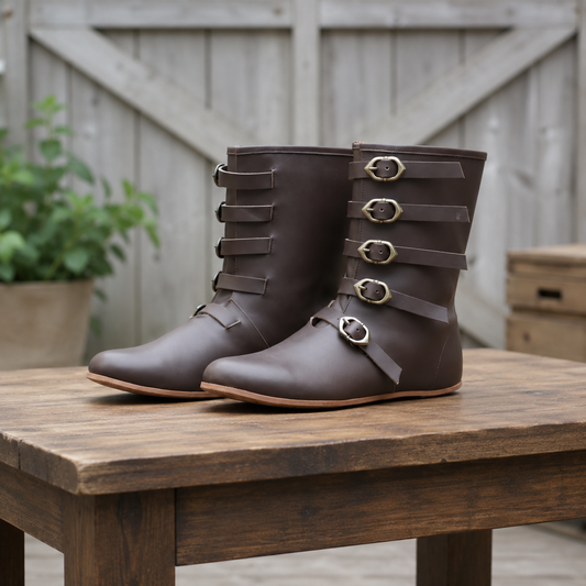 Medieval Leather Boot , Ren Faire Costume , LARP, Pirate Cosplay