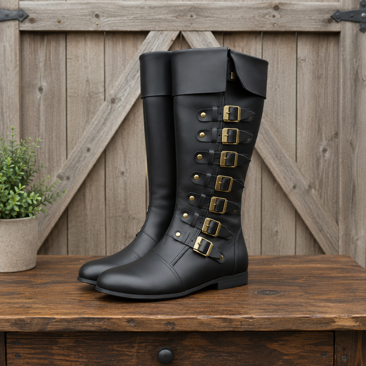 Medieval Leather Boots: Viking Pirate Style Renfaire Boots, Reenactments, Theater, Halloween events