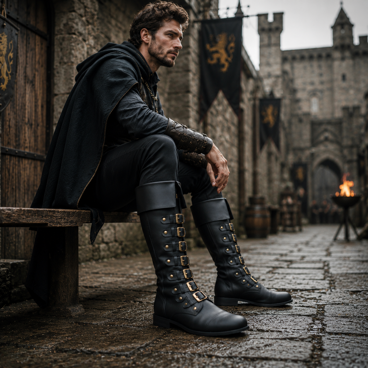 Medieval Leather Boots: Viking Pirate Style Renfaire Boots, Reenactments, Theater, Halloween events