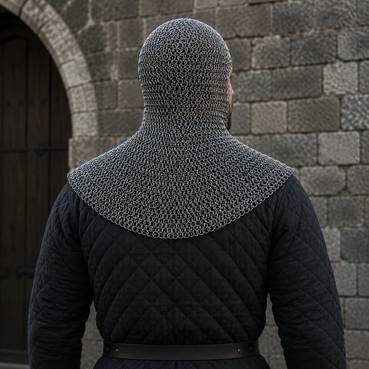 Medieval Aluminum Chainmail Coif – 9mm Full Round Riveted