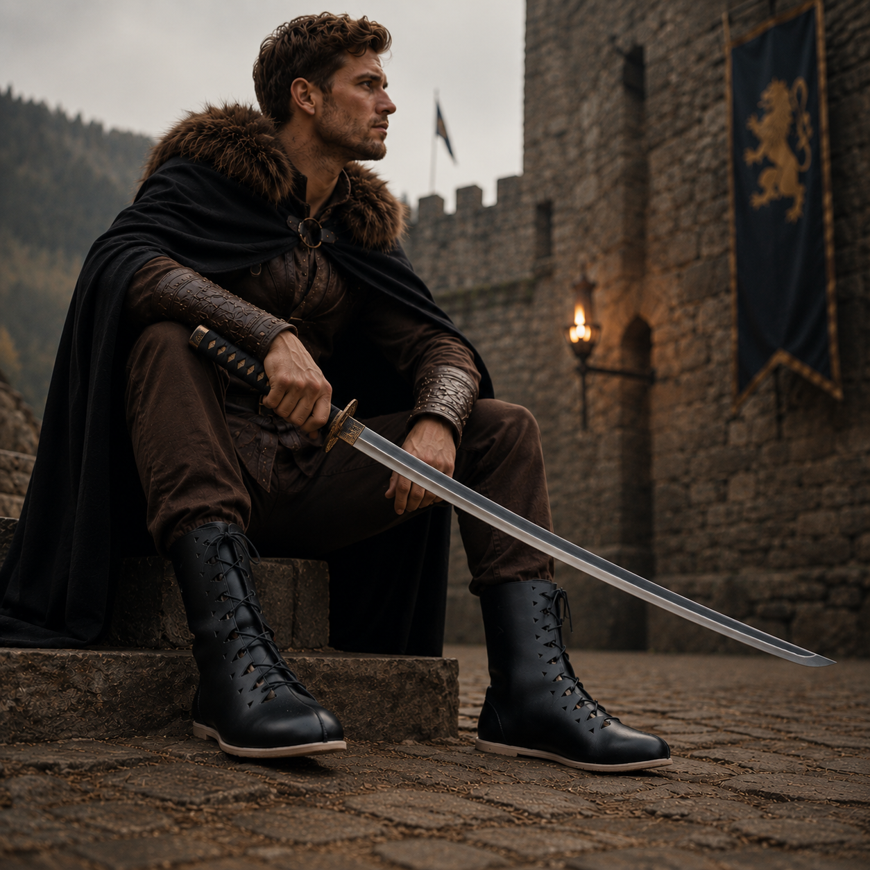 Roman Leather Shoes: Reenactment Ren-faire Leather Boots