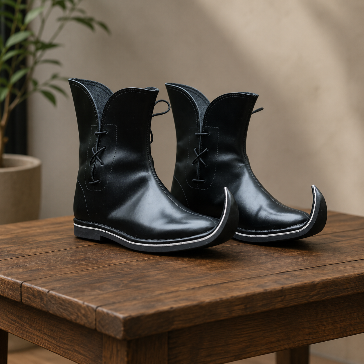Medieval Tulip Boot | Low Poulaines Leather Shoes for LARP & Ren Faire Costume