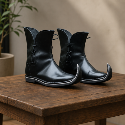 Medieval Tulip Boot | Low Poulaines Leather Shoes for LARP & Ren Faire Costume