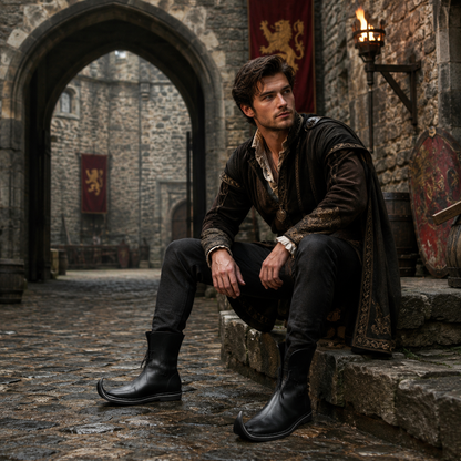 Medieval Tulip Boot | Low Poulaines Leather Shoes for LARP & Ren Faire Costume