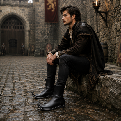 Medieval Tulip Boot | Low Poulaines Leather Shoes for LARP & Ren Faire Costume