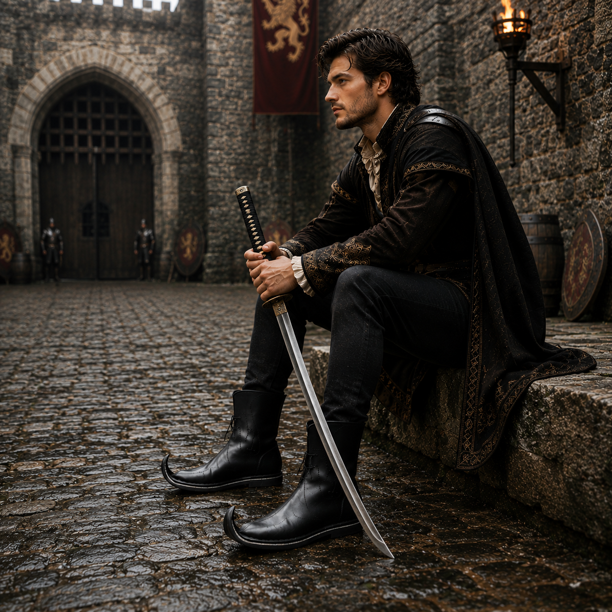 Medieval Tulip Boot | Low Poulaines Leather Shoes for LARP & Ren Faire Costume