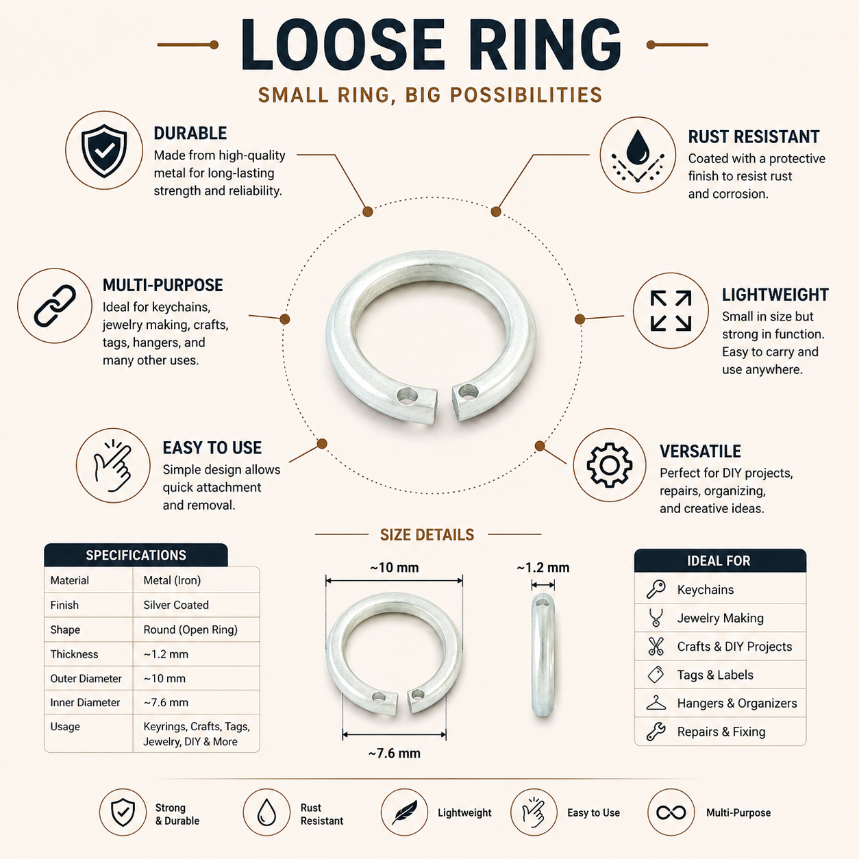 Loose Chainmail Rings 9mm – Flat Rings with Riveted| free tool