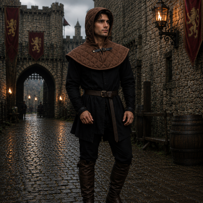 Medieval Cotton Padded Coif – Armor Hood for LARP & Renfaire