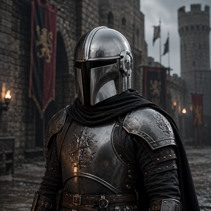 Mandalorian Helmet Cosplay Armor – Full Face Sci-Fi Warrior Helmet, Bounty Hunter Costume, LARP & Display