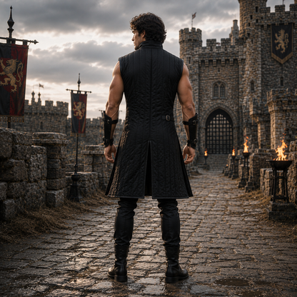 Sleeve less Gambeson : Royal Blue Padded Costume , Halloween gifts