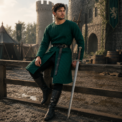 Quilted Gambeson : Ren faire Brown Costume For LARP Event