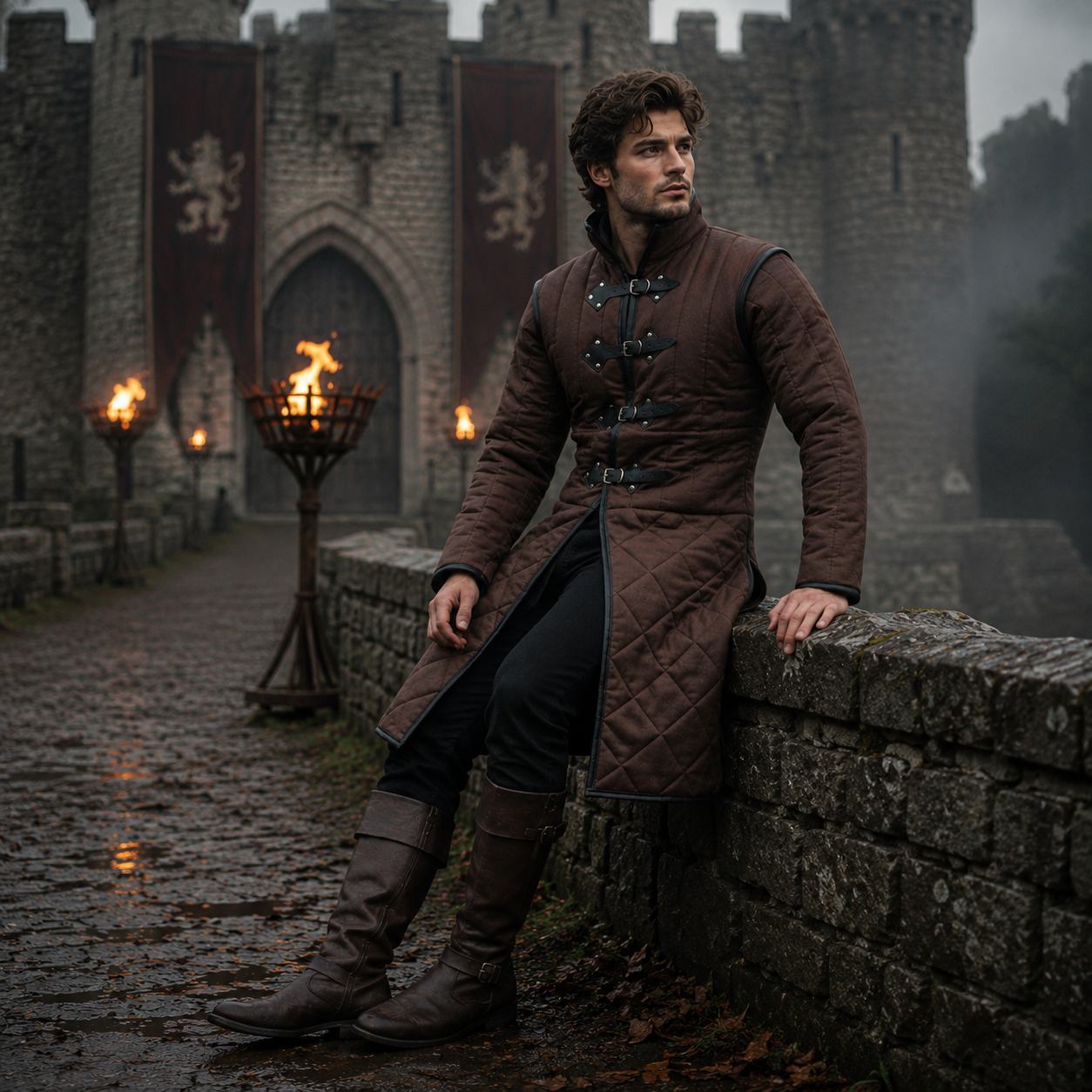 Gambeson Costume , Ren faire Gambeson Dress