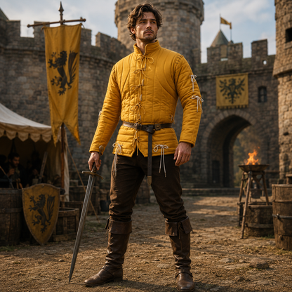 Medieval Yellow Gambeson – Ren faire & Reenactment Costume