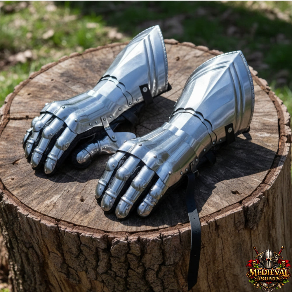 Medieval Steel Gauntlet Gloves Knight Armor Hand Protection for LARP Cosplay