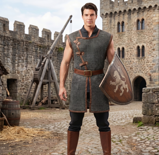 Sleeveless Chainmail Shirt – 9mm Flat Riveted Rings with Washers