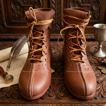 Roman Leather Boots – Vindolanda Style Historical Shoes for Reenactment, Renfaire & LARP