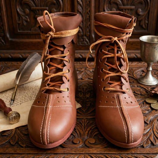 Roman Leather Boots – Vindolanda Style Historical Shoes for Reenactment, Renfaire & LARP
