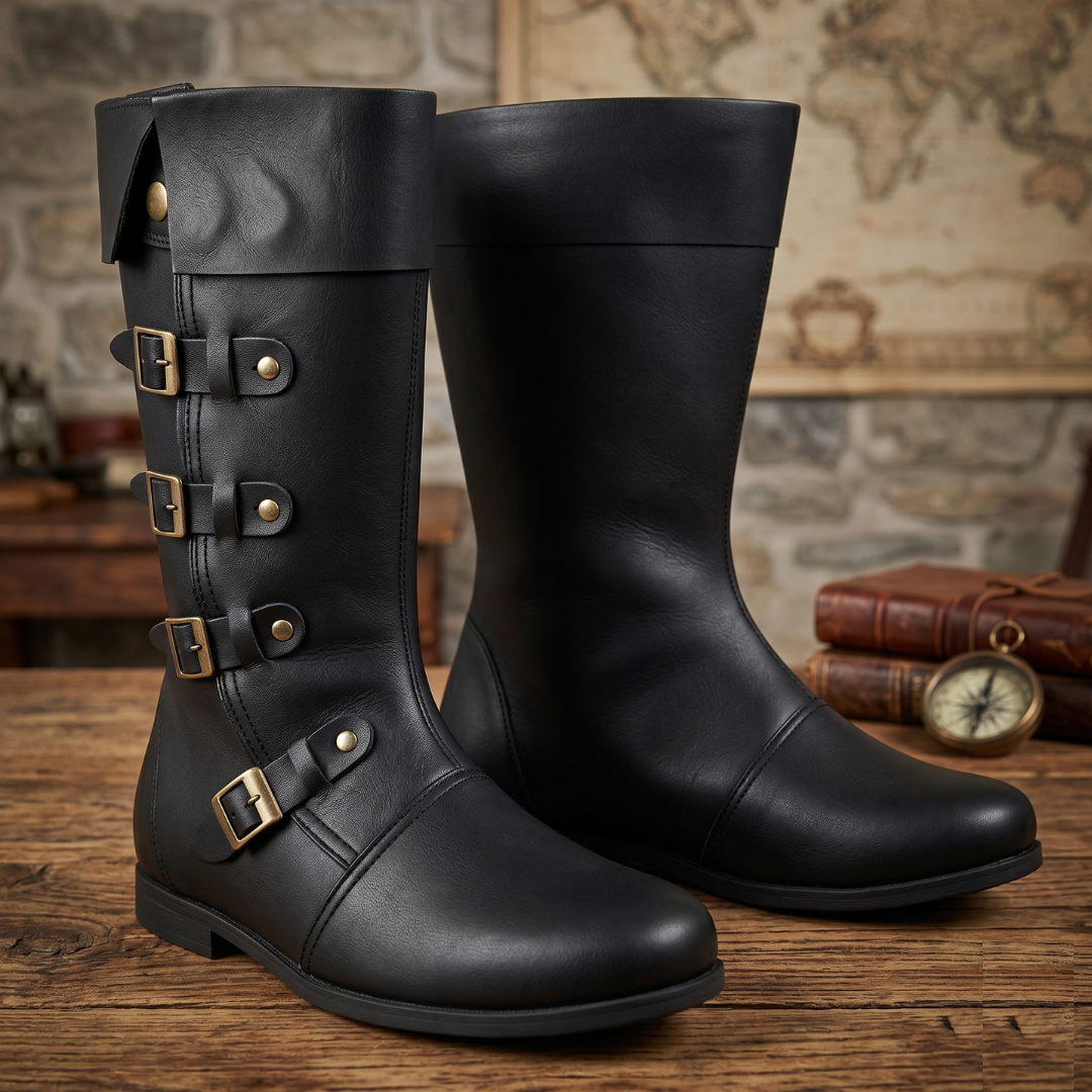 Medieval Leather Boots – Renaissance Viking Pirate Shoes