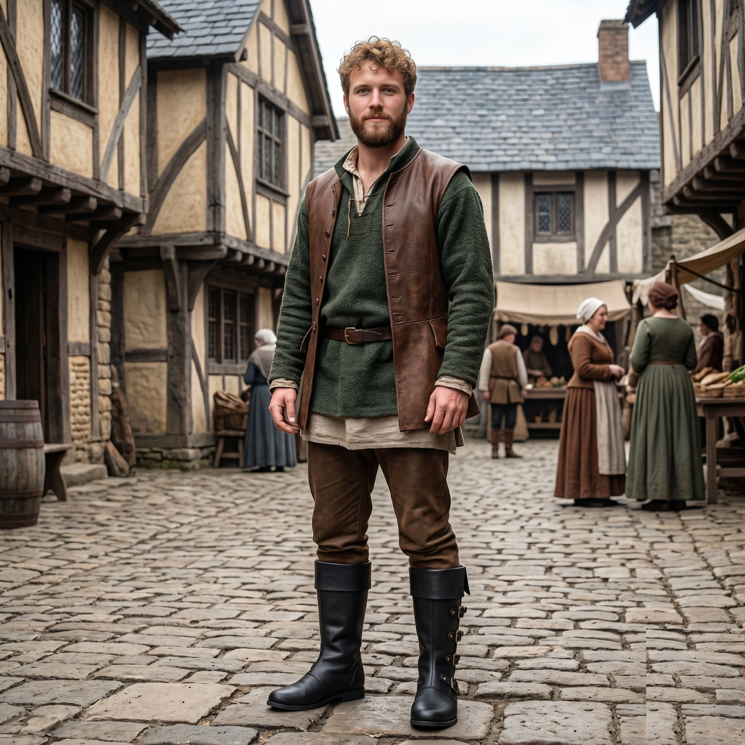 Medieval Leather Boots – Renaissance Viking Pirate Shoes